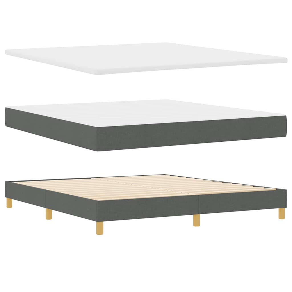 Letto a molle con testiera Grigio scuro 180 x 200 cm Tessuto | homemem39