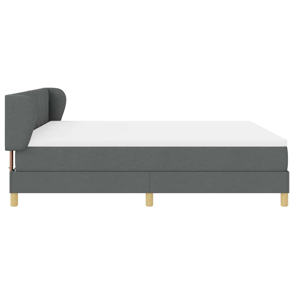 Letto a molle con testiera Grigio scuro 180 x 200 cm Tessuto | homemem39