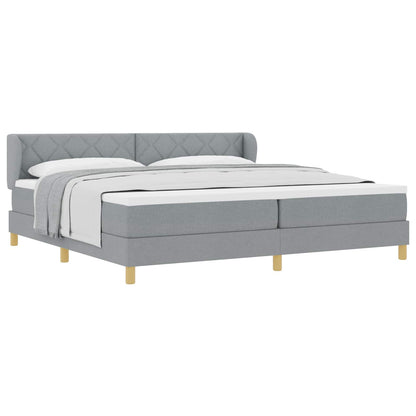 Letto a molle con testiera Grigio chiaro 200 x 200 cm Tessuto | homemem39