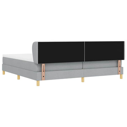 Letto a molle con testiera Grigio chiaro 200 x 200 cm Tessuto | homemem39