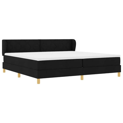 Letto a molle con testiera Nero 200 x 200 cm Tessuto | homemem39