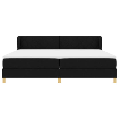 Letto a molle con testiera Nero 200 x 200 cm Tessuto | homemem39