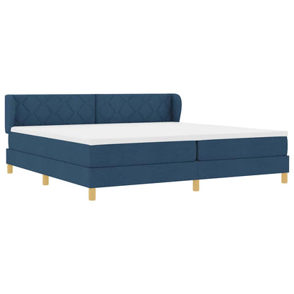Letto a molle con testiera Blu 200 x 200 cm Tessuto | homemem39