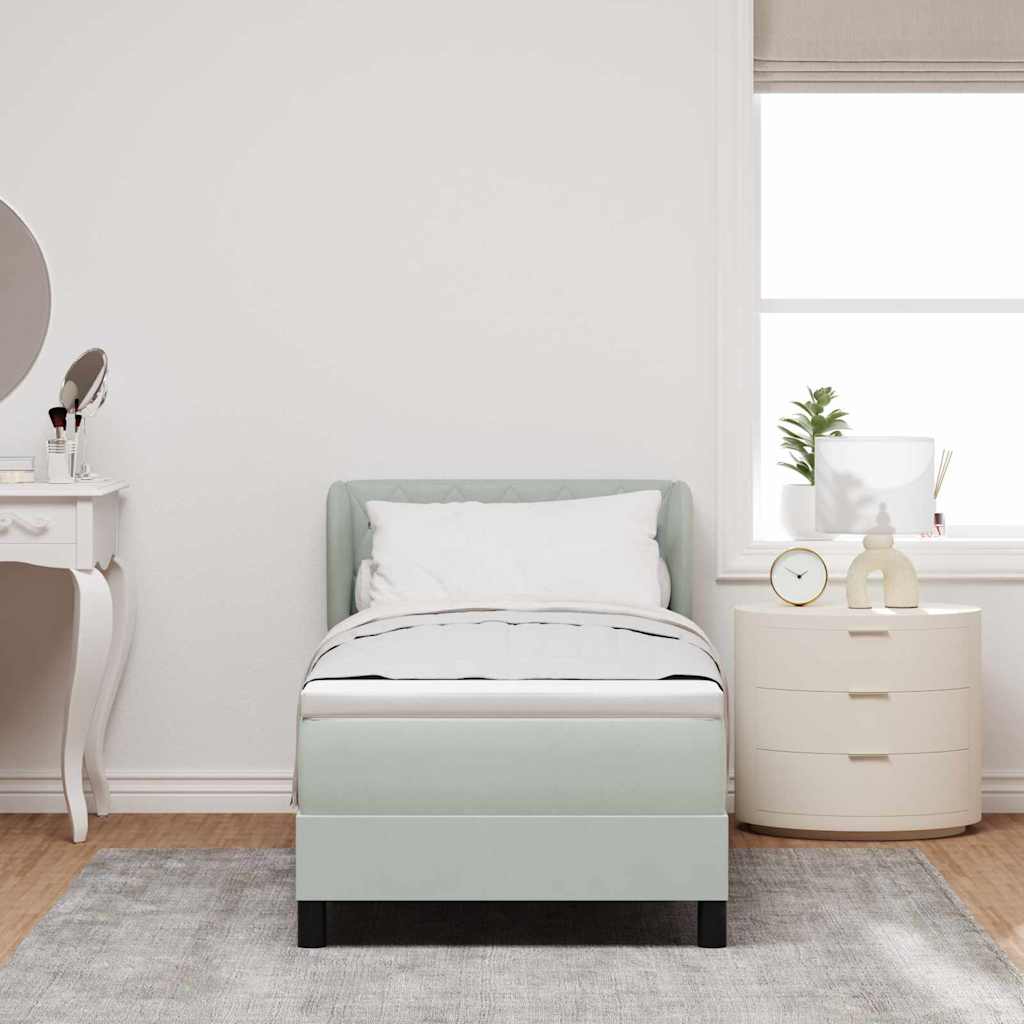 Letto a molle con testiera Grigio chiaro 80 x 200 cm Velluto | homemem39