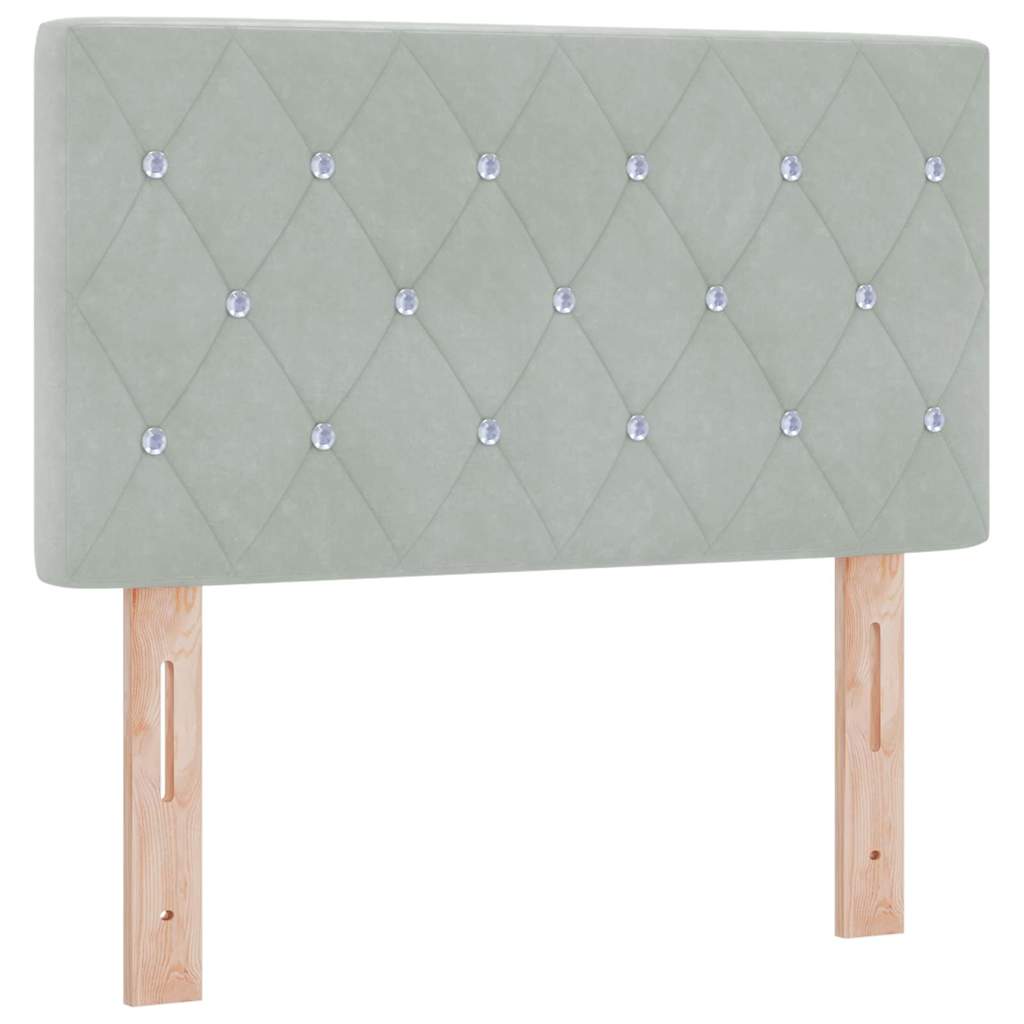 Letto a molle con testiera Grigio chiaro 80 x 200 cm Velluto | homemem39