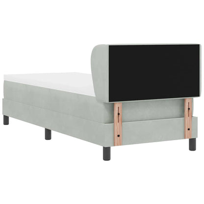 Letto a molle con testiera Grigio chiaro 80 x 200 cm Velluto | homemem39
