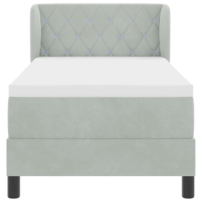 Letto a molle con testiera Grigio chiaro 80 x 200 cm Velluto | homemem39
