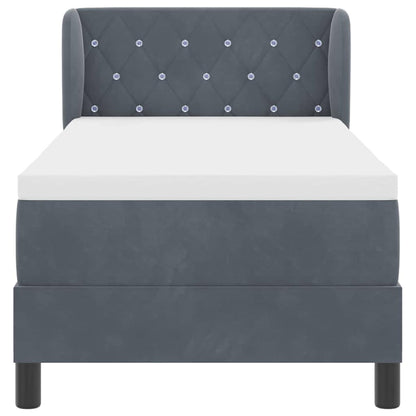 Letto a molle con testiera Grigio scuro 80 x 200 cm Velluto | homemem39