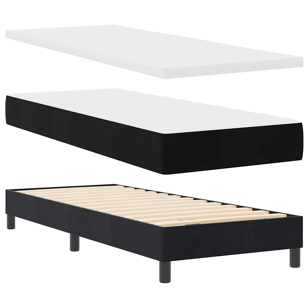 Letto a molle con testiera Nero 80 x 200 cm Velluto | homemem39