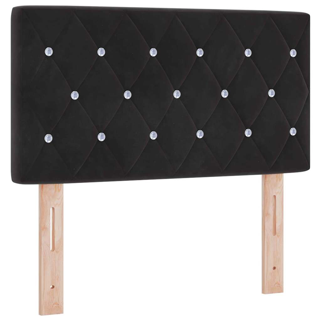 Letto a molle con testiera Nero 80 x 200 cm Velluto | homemem39