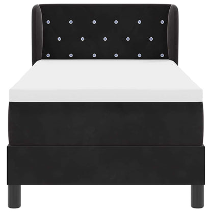 Letto a molle con testiera Nero 80 x 200 cm Velluto