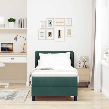 Letto a molle con testiera Verde scuro 80 x 200 cm Velluto | homemem39