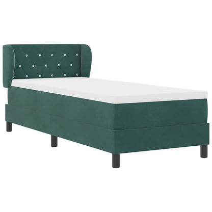 Letto a molle con testiera Verde scuro 80 x 200 cm Velluto | homemem39