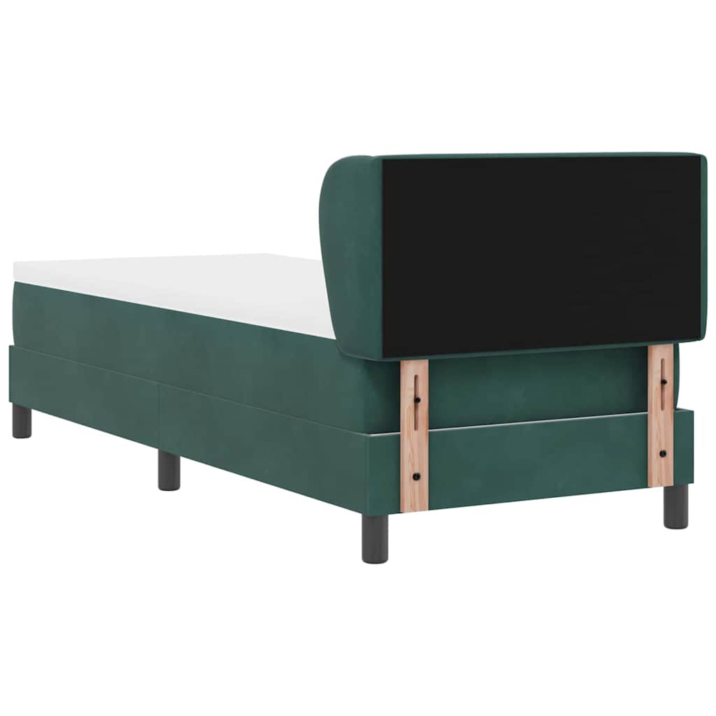 Letto a molle con testiera Verde scuro 80 x 200 cm Velluto | homemem39