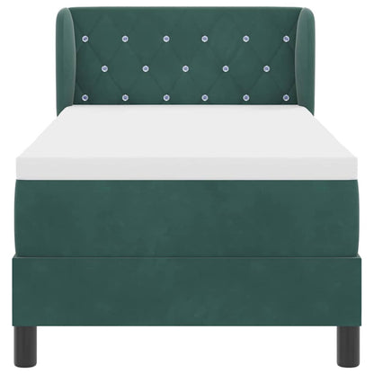 Letto a molle con testiera Verde scuro 80 x 200 cm Velluto | homemem39