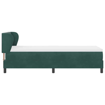 Letto a molle con testiera Verde scuro 80 x 200 cm Velluto | homemem39