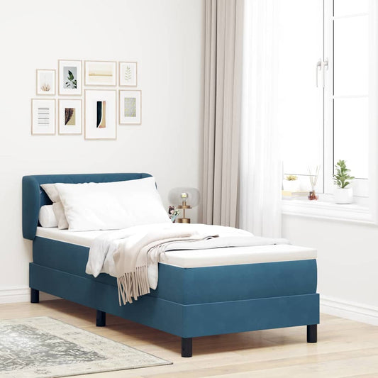 Letto a molle con testiera Blu scuro 80 x 200 cm Velluto - homemem39
