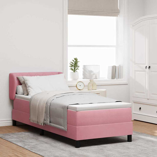 Letto a molle con testiera Rosa 80 x 200 cm Velluto | homemem39