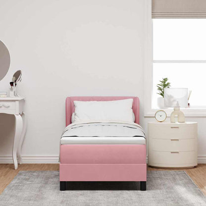 Letto a molle con testiera Rosa 80 x 200 cm Velluto | homemem39