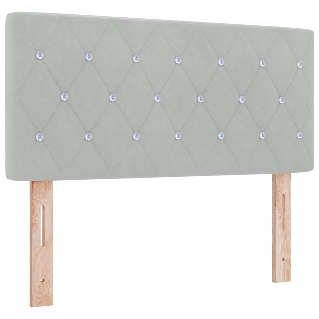 Letto a molle con testiera Grigio chiaro 90 x 190 cm Velluto | homemem39