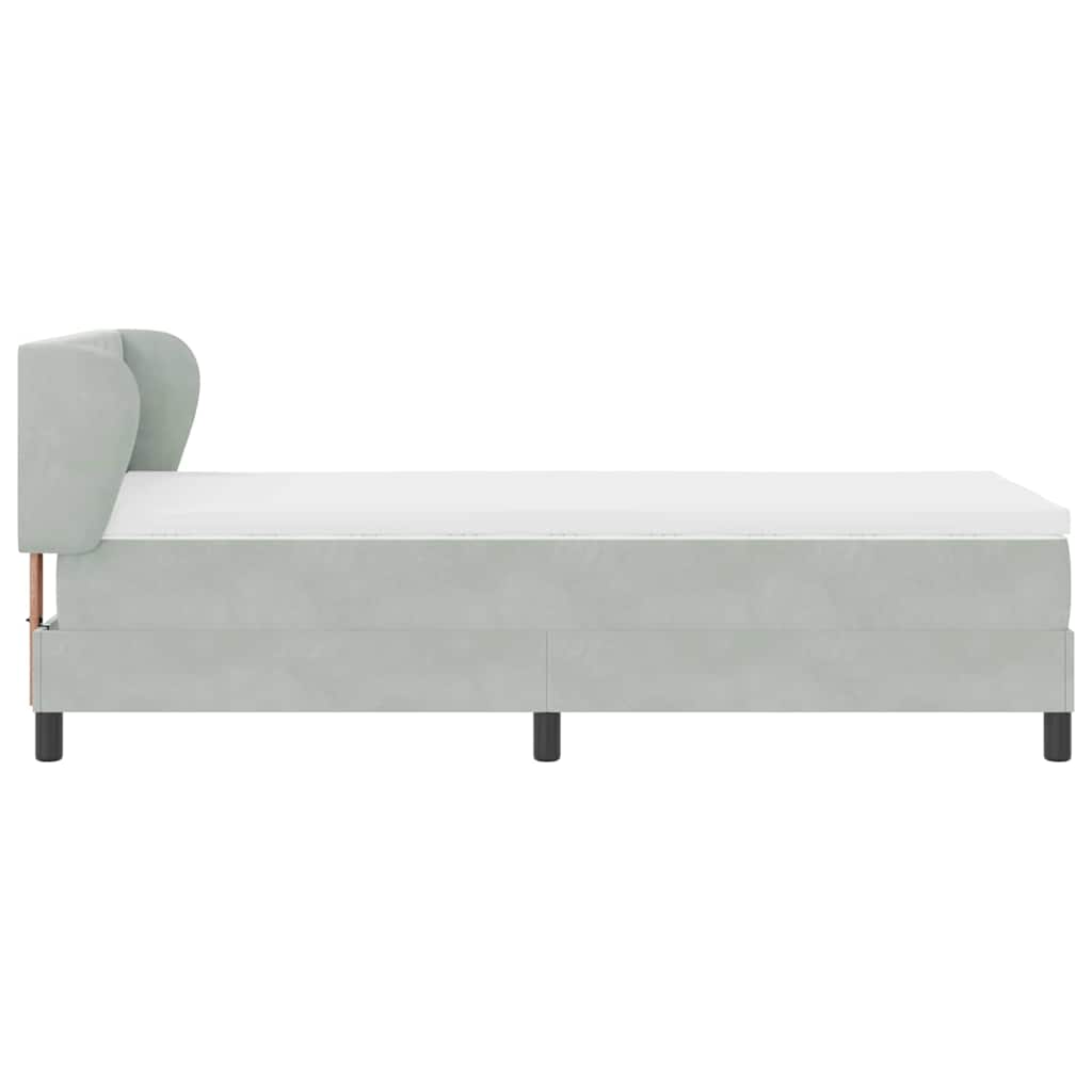 Letto a molle con testiera Grigio chiaro 90 x 190 cm Velluto | homemem39