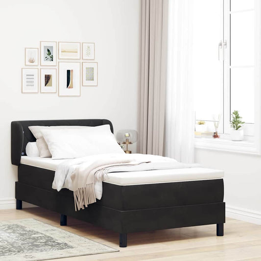 Letto a molle con testiera Nero 90 x 190 cm Velluto | homemem39