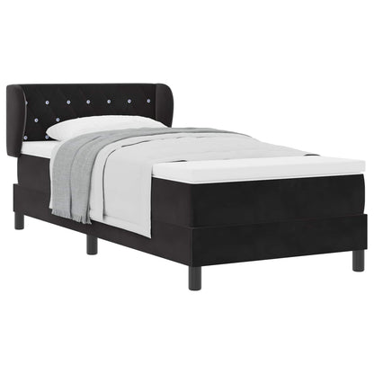 Letto a molle con testiera Nero 90 x 190 cm Velluto | homemem39