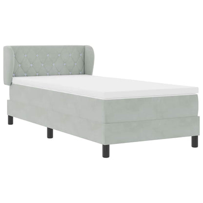 Letto a molle con testiera Grigio chiaro 90 x 200 cm Velluto | homemem39