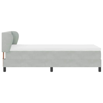 Letto a molle con testiera Grigio chiaro 90 x 200 cm Velluto | homemem39