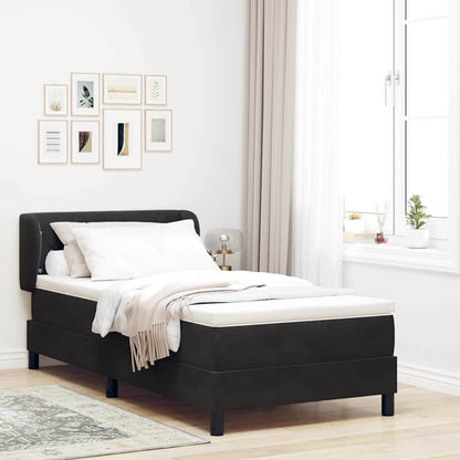 Letto a molle con testiera Nero 90 x 200 cm Velluto | homemem39