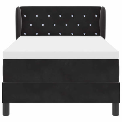 Letto a molle con testiera Nero 90 x 200 cm Velluto | homemem39