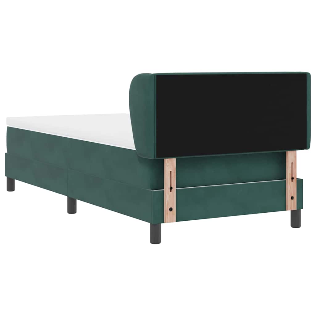 Letto a molle con testiera Verde scuro 90 x 200 cm Velluto | homemem39