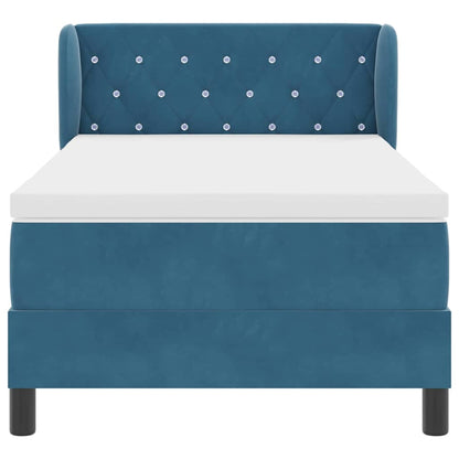 Letto a molle con testiera Blu scuro 100 x 200 cm Velluto | homemem39