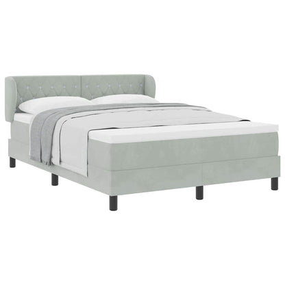 Letto con Molle e Materasso Grigio Scuro 80x200 cm Velluto