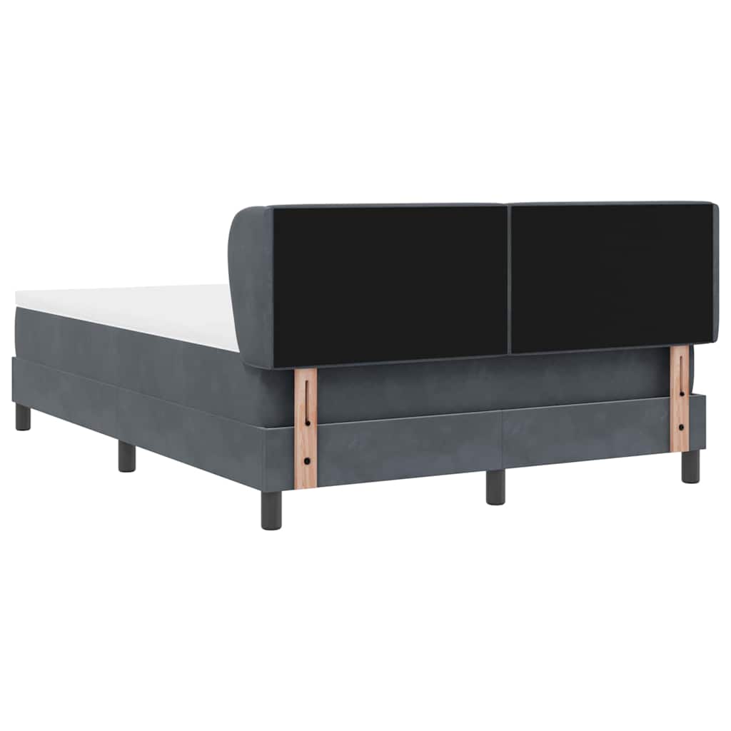 Letto a molle con testiera Grigio scuro 140 x 190 cm Velluto | homemem39