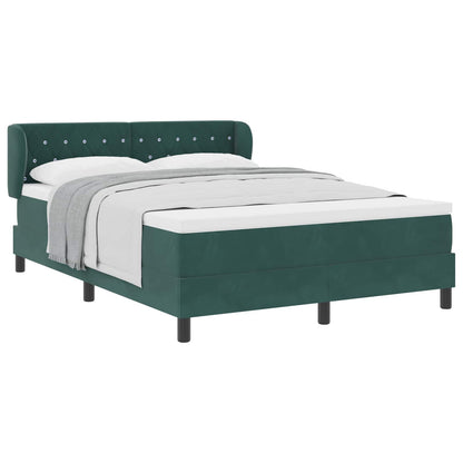 Letto a molle con testiera Verde scuro 140 x 190 cm Velluto | homemem39