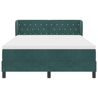 Letto a molle con testiera Verde scuro 140 x 190 cm Velluto | homemem39
