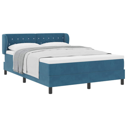 Letto a molle con testiera Blu scuro 140 x 200 cm Velluto | homemem39