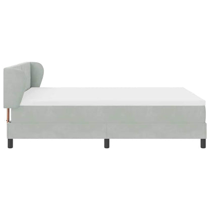 Letto a molle con testiera Grigio chiaro 160 x 200 cm Velluto | homemem39