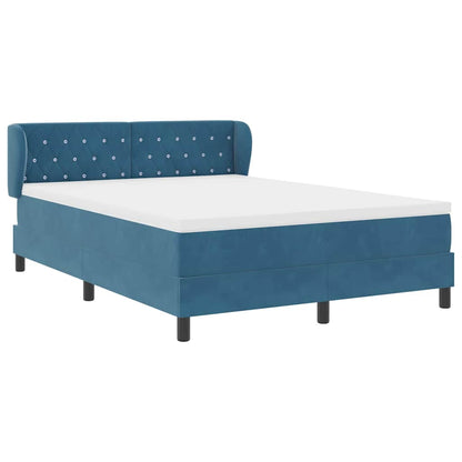 Letto a molle con testiera Blu scuro 160 x 200 cm Velluto | homemem39