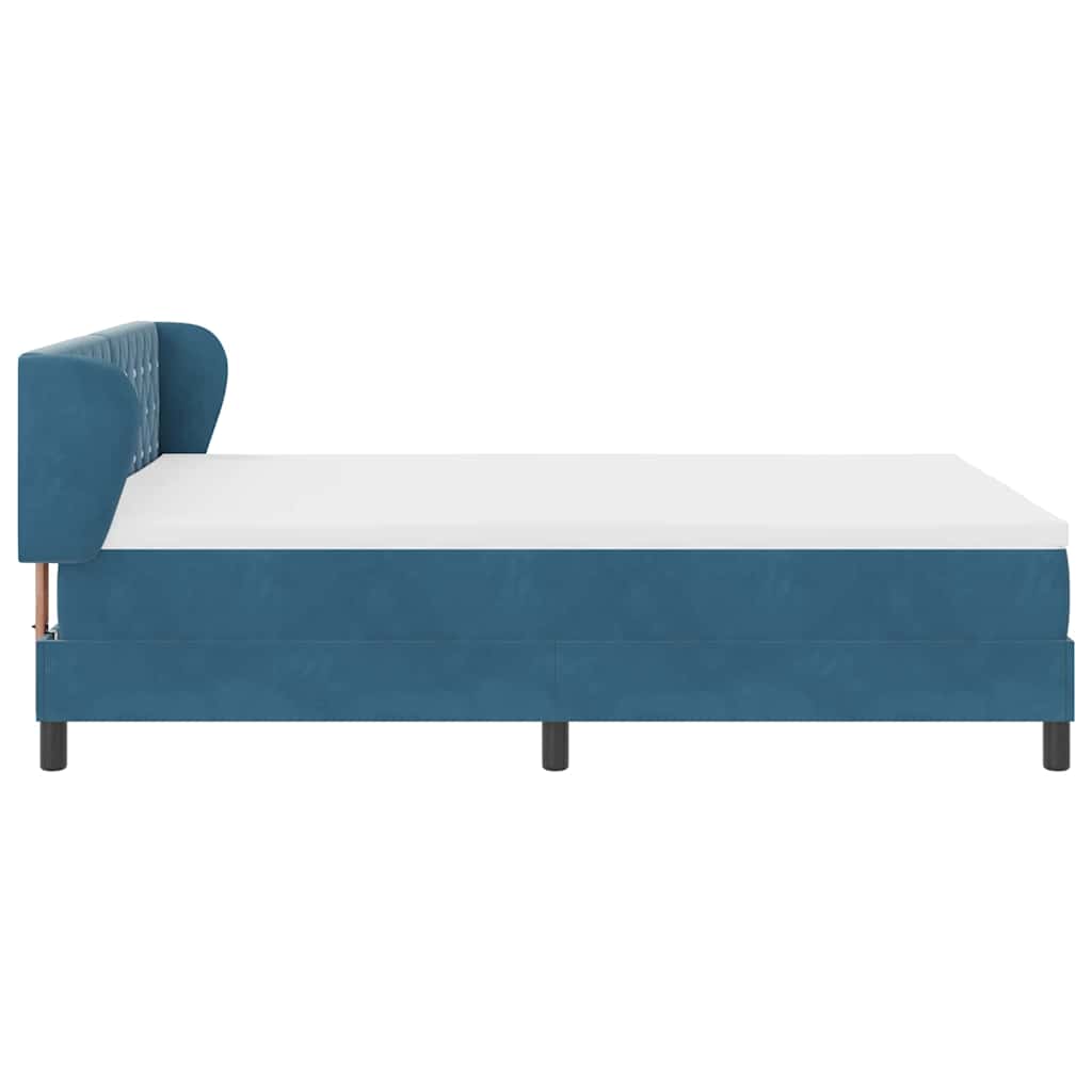 Letto a molle con testiera Blu scuro 160 x 200 cm Velluto | homemem39