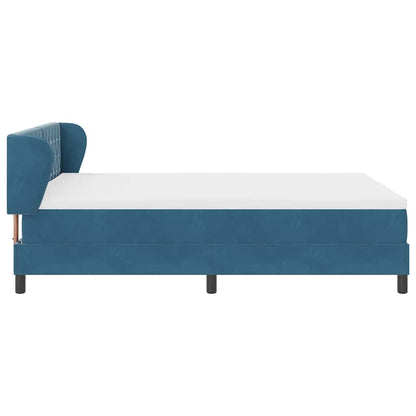 Letto a molle con testiera Blu scuro 160 x 200 cm Velluto | homemem39