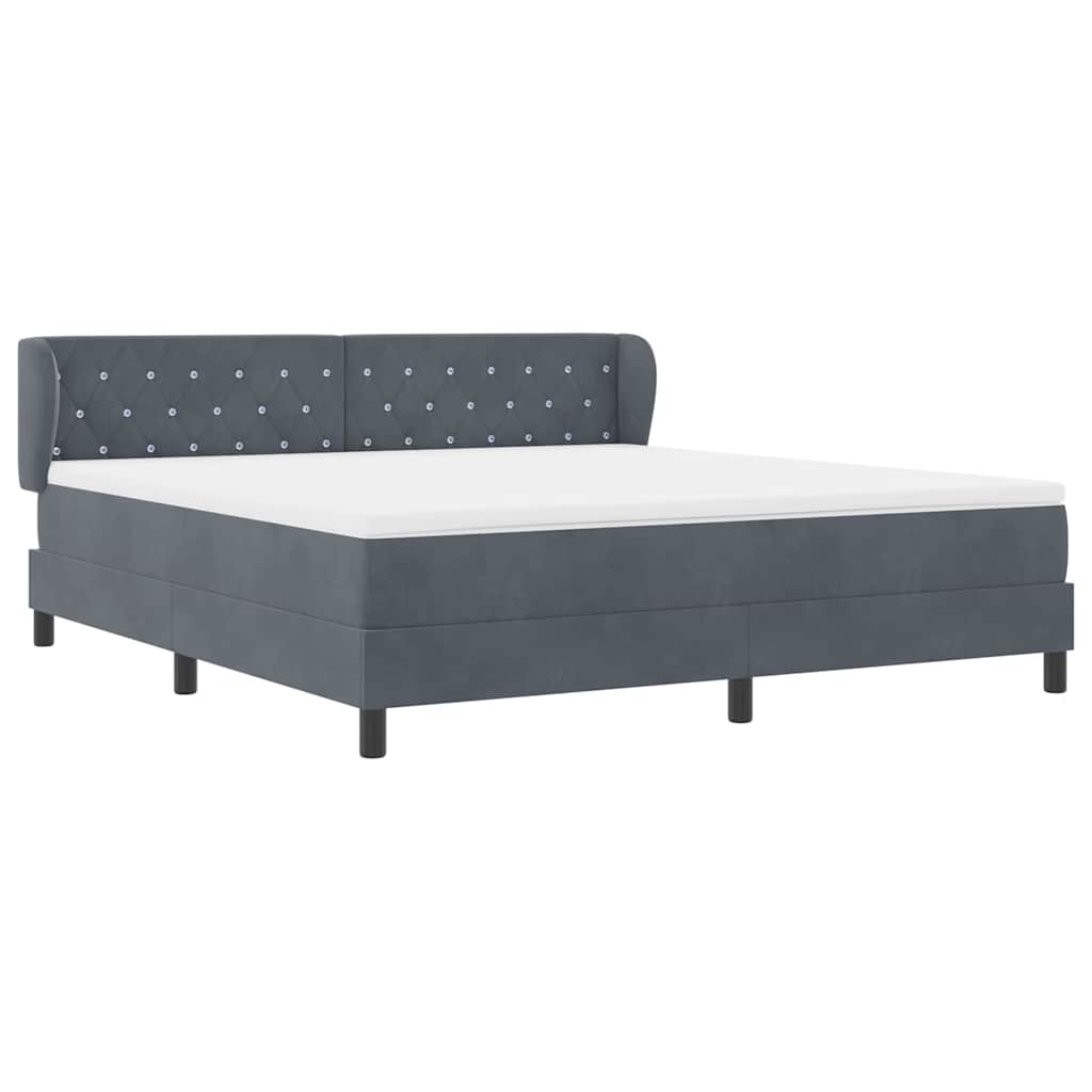 Letto a molle con testiera Grigio scuro 180 x 200 cm Velluto | homemem39
