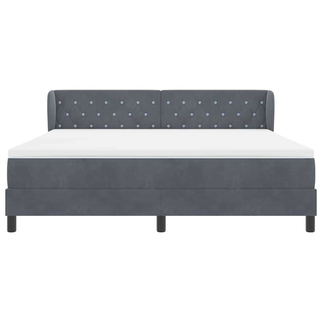 Letto a molle con testiera Grigio scuro 180 x 200 cm Velluto | homemem39