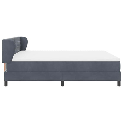 Letto a molle con testiera Grigio scuro 180 x 200 cm Velluto | homemem39