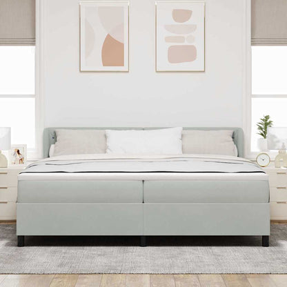 Letto a molle con materasso Grigio chiaro 200 x 200 cm Velluto | homemem39