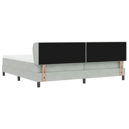 Letto a molle con materasso Grigio chiaro 200 x 200 cm Velluto | homemem39