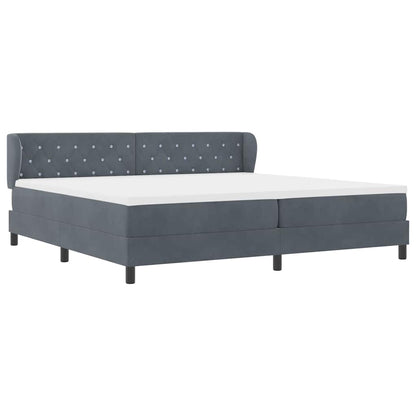 Letto con Molle e Materasso Grigio Scuro 80x200 cm Velluto