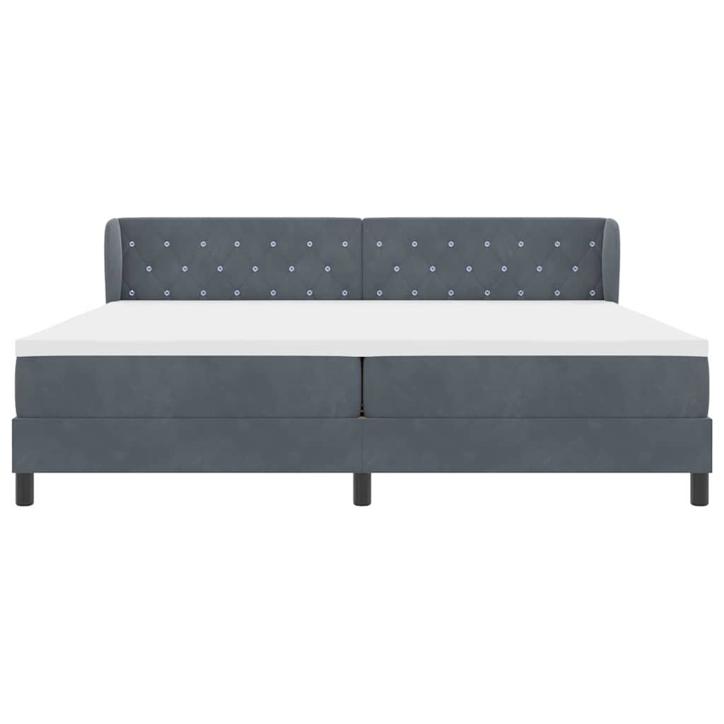Letto con Molle e Materasso Grigio Scuro 80x200 cm Velluto