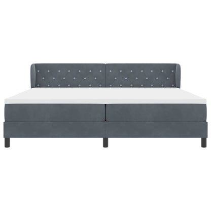 Letto con Molle e Materasso Grigio Scuro 80x200 cm Velluto